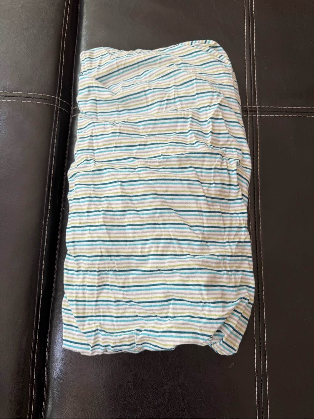 Gerber- Striped Baby Fitted Crib/Toddler Bed Sheet in White, Blue and Green